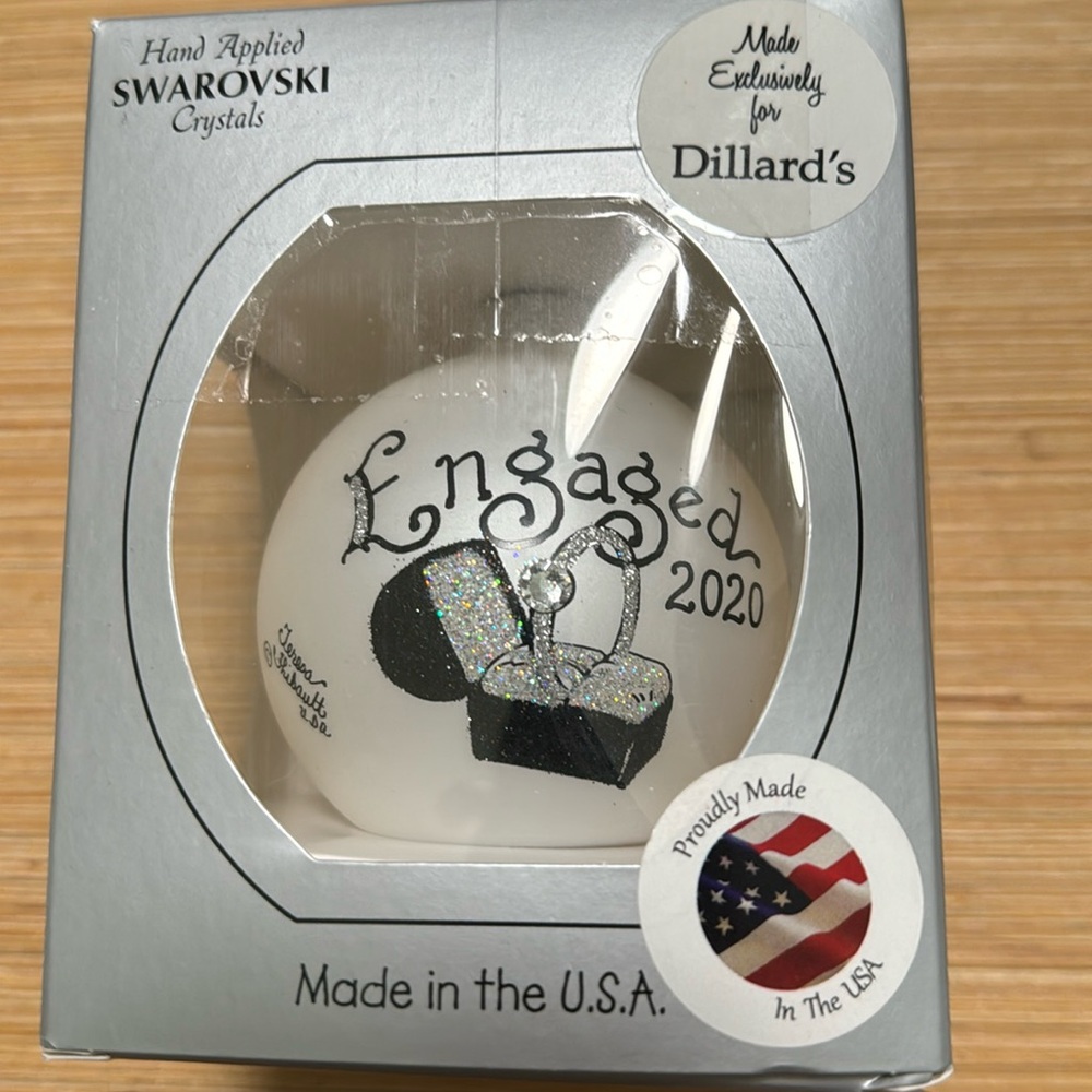 Handpainted “Engaged 2020” Ornament